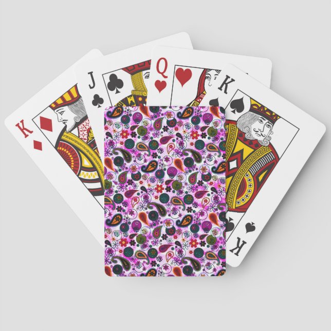 Jeu De Cartes Motif cachemire coloré (dos)
