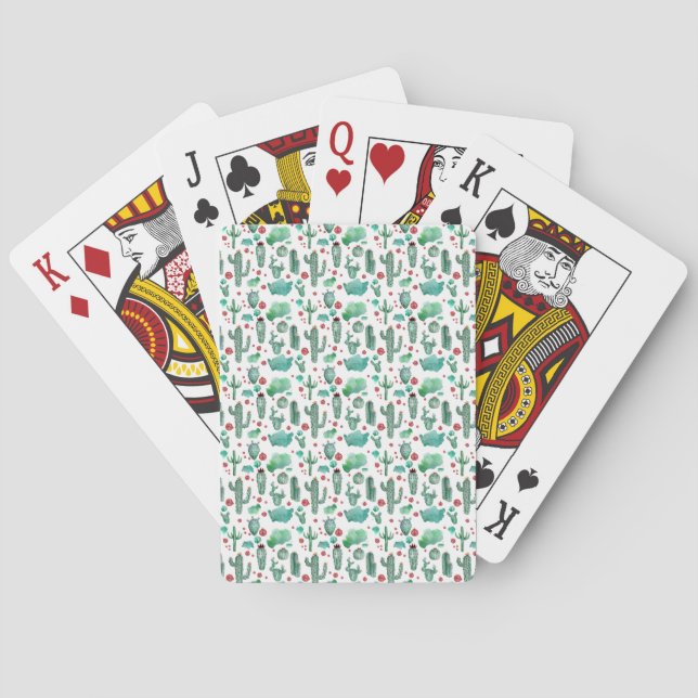 Jeu De Cartes motif cactus et ladybug - arrière - plan blanc (dos)