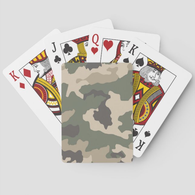 Jeu De Cartes Motif Camo Vert (dos)