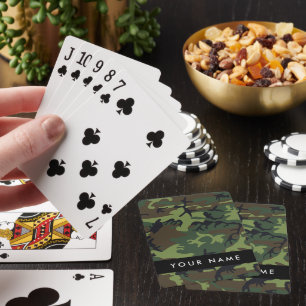 Jeu De Cartes Motif Camouflage Vert, Votre nom, Personnaliser