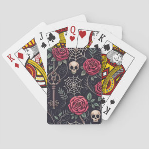 Jeu De Cartes Motif céleste floral crâne gothique (4)
