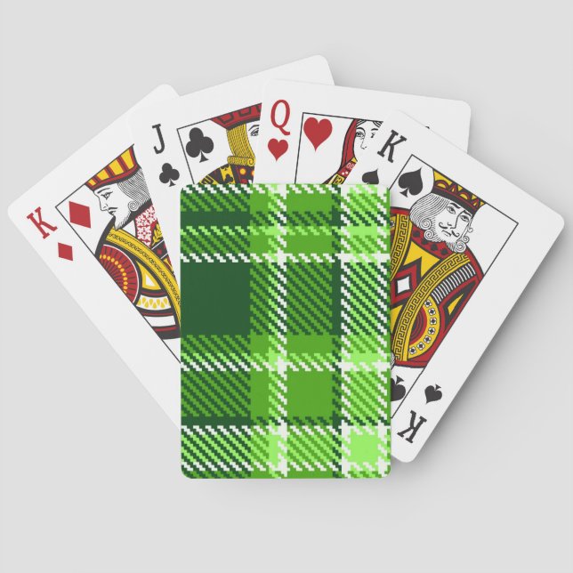 Jeu De Cartes Motif Checkered de couleur verte (dos)