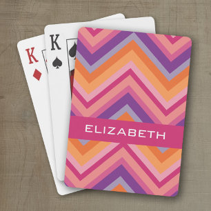 Jeu De Cartes Motif Chevron rose chaud violet orange