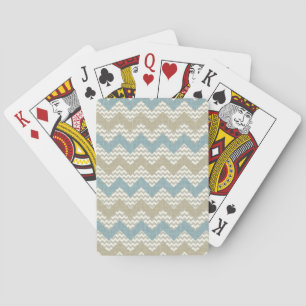 Jeu De Cartes Motif chevron sur texture de lin