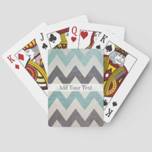 Jeu De Cartes Motif Chevron sur texture métallique par Shirley T