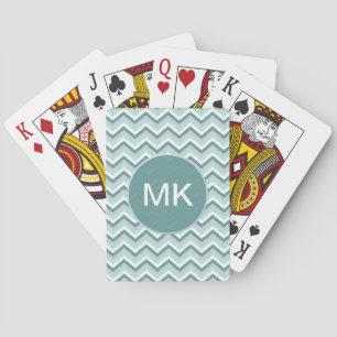 Jeu De Cartes Motif Chevron ZigZag dans Mint Green
