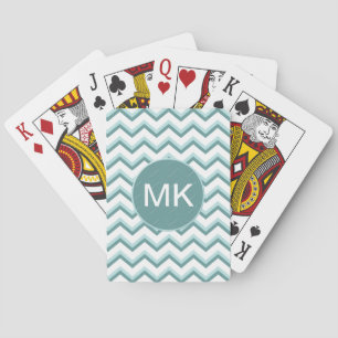 Jeu De Cartes Motif Chevron ZigZag dans Mint Green