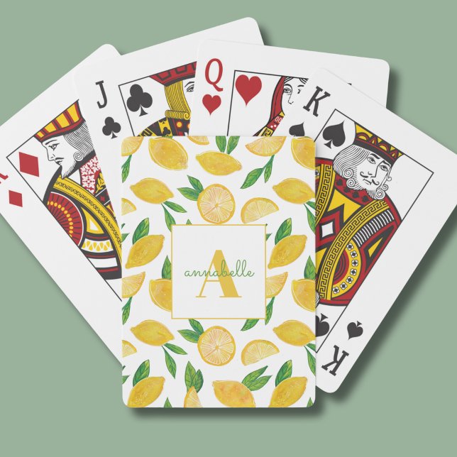 Jeu De Cartes Motif Citron Citrus (Citrus lemon pattern personalized playing cards)