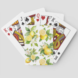 Jeu De Cartes Motif citron, Fleurs de citron, Feuilles, Citrus