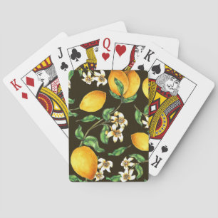 Jeu De Cartes Motif citron verni à la main
