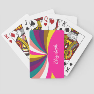 Jeu De Cartes Motif coloré à rayures funky