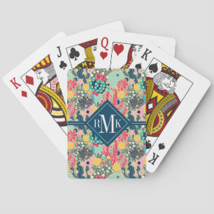 Jeu De Cartes Motif coloré de cactus de point de polka du
