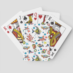 Jeu De Cartes Motif coloré de la vie sous-marine