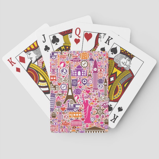 Jeu De Cartes Motif coloré du monde (dos)