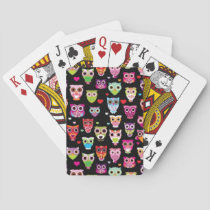 Jeu De Cartes motif coloré mignon d'enfants de hibou