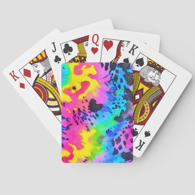Jeu De Cartes Motif coloré Wild Cheetah Tye Dye (dos)