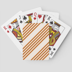 Jeu De Cartes Motif couleur orange brun et beige cinq rayures