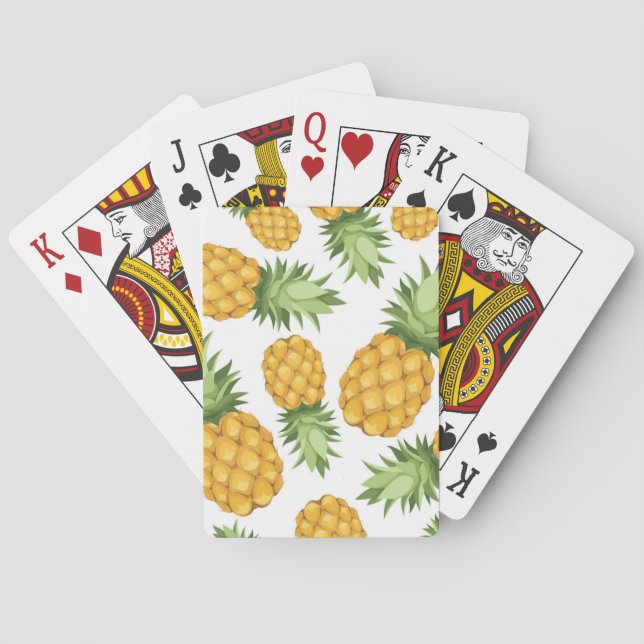 Jeu De Cartes Motif d'ananas de bande dessinée (dos)