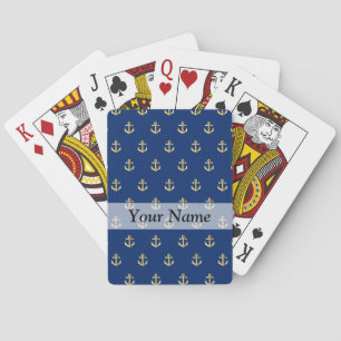 Jeu De Cartes Motif d'ancrage bleu