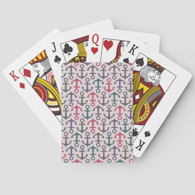 Jeu De Cartes Motif d'Ancre (dos)