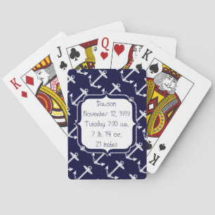 Jeu De Cartes Motif d'ancre de marine nautique