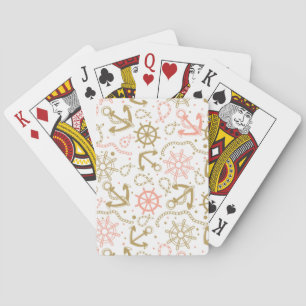 Jeu De Cartes Motif d'Ancres d'or