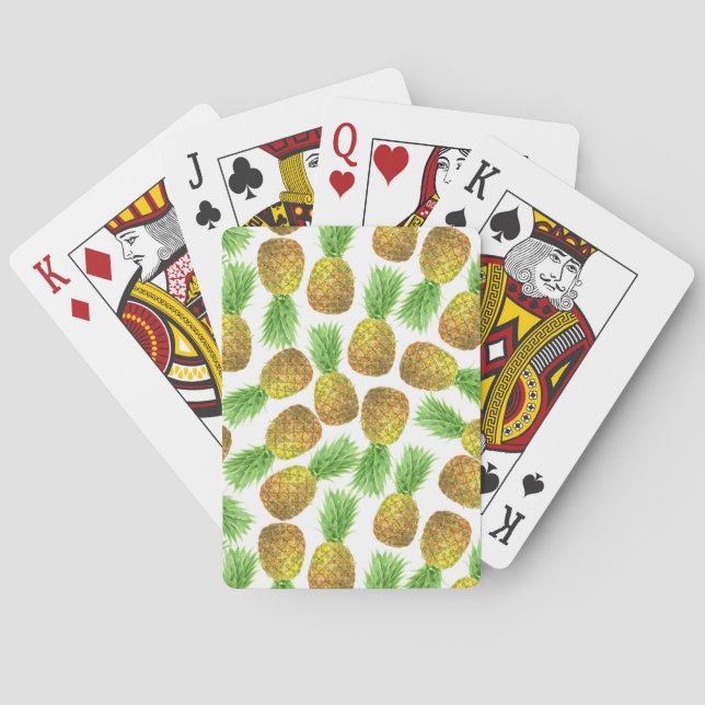 Jeu De Cartes Motif d'aquarelle ananas (dos)