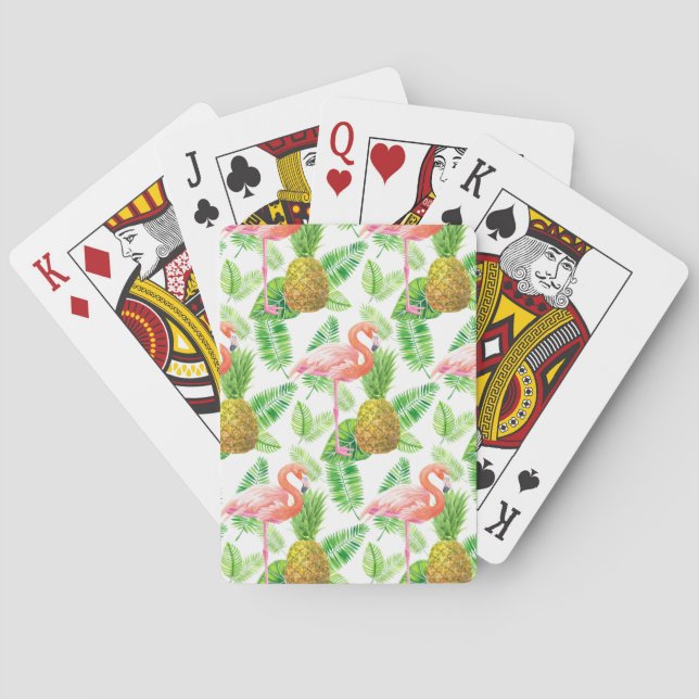Jeu De Cartes Motif d'aquarelle de jardin tropical (dos)