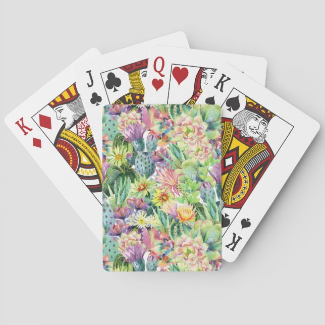 Jeu De Cartes Motif d'aquarelle en fleurs exotiques (dos)