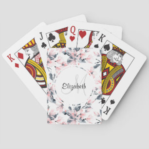 Jeu De Cartes Motif d'aquarelle rose et gris