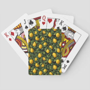 Jeu De Cartes Motif d'arbre de citron agrumes vibrant