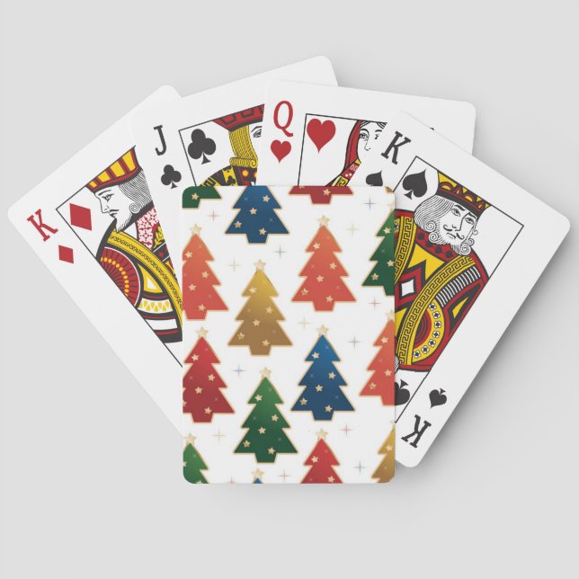 Jeu De Cartes motif d'arbre de Noël (dos)