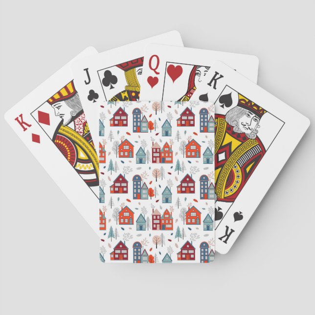 Jeu De Cartes Motif d'art populaire de la Maison scandinave (dos)