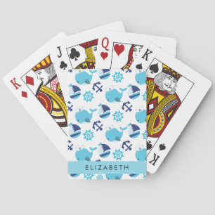 Jeu De Cartes Motif De Baleines, Baleines Bleues, Votre Nom