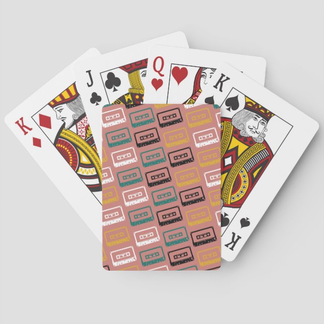 Jeu De Cartes Motif de bande de cassette (dos)