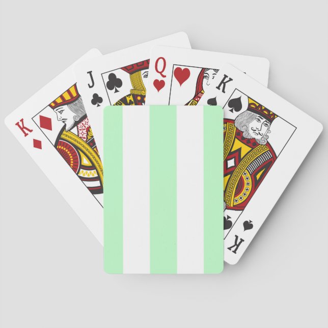 Jeu De Cartes Motif de bandes XL à la menthe et blanc (dos)
