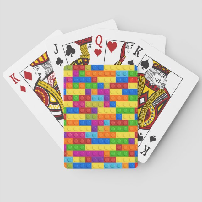 Jeu De Cartes Motif de bloc de construction coloré (dos)