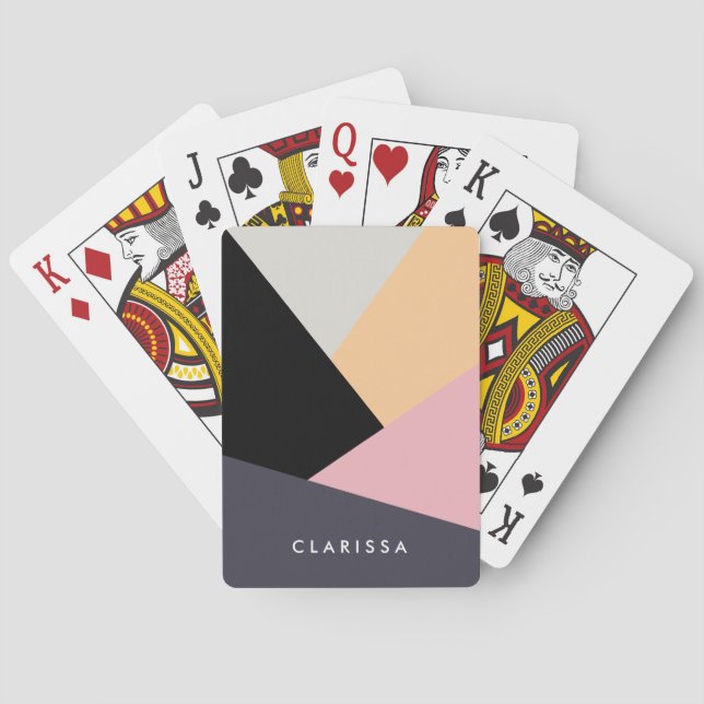 Jeu De Cartes Motif de bloc de couleur géométrique abstrait mode (dos)