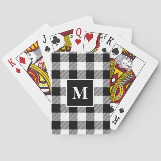 Jeu De Cartes Motif de buffle noir et blanc moderne (dos)