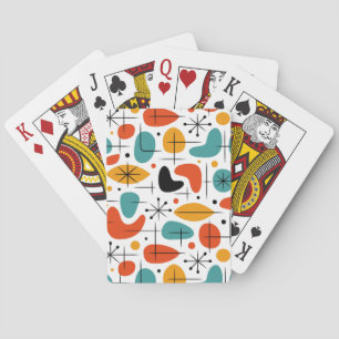 Jeu De Cartes Motif de burst en style Mid Century Modern