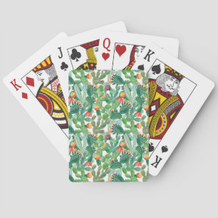 Jeu De Cartes Motif de cactus d'aquarelle