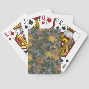 Jeu De Cartes Motif de camouflage de fleurs jaunes