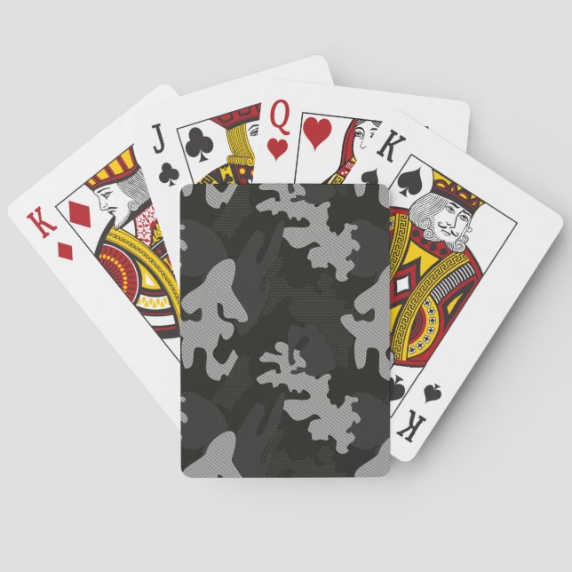 Jeu De Cartes Motif de camouflage noir (dos)