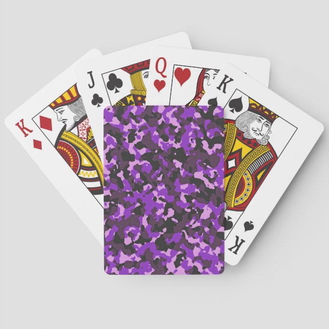 Jeu De Cartes Motif de camouflage violet (dos)