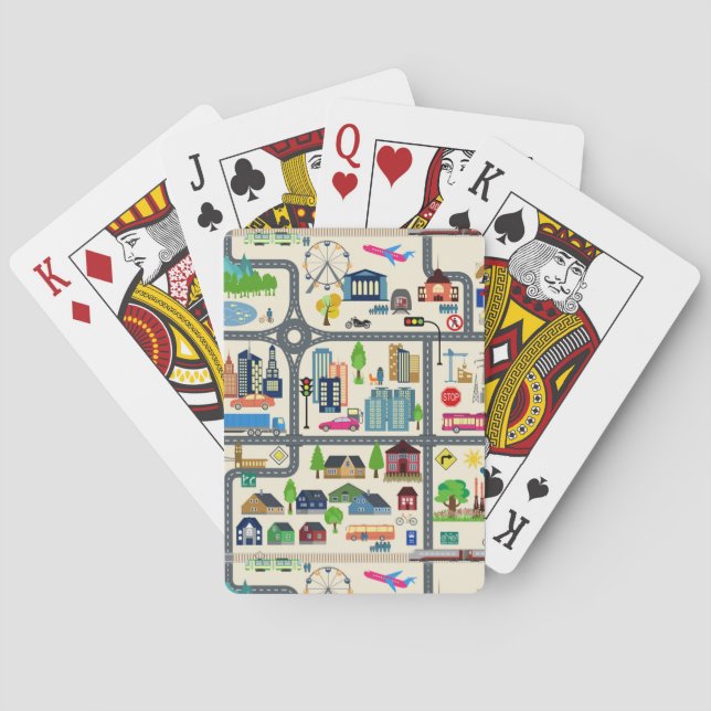 Jeu De Cartes Motif de carte de ville (dos)
