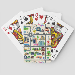 Jeu De Cartes Motif de carte de ville