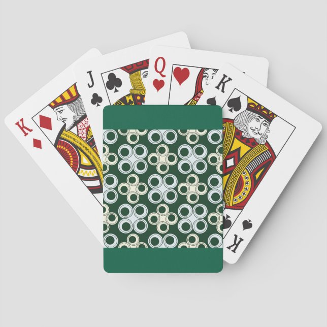 Jeu De Cartes Motif de cercles rétro géométriques (dos)