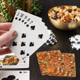 Jeu De Cartes Motif de champignon de forêt automnale Feuilles