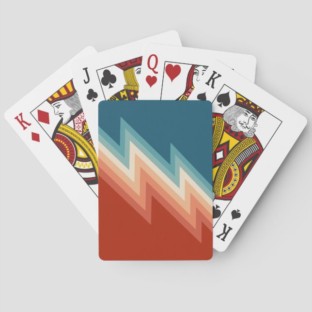 Jeu De Cartes Motif de chevron de style rétro (dos)