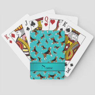 Jeu De Cartes motif de chien beagle turquoise